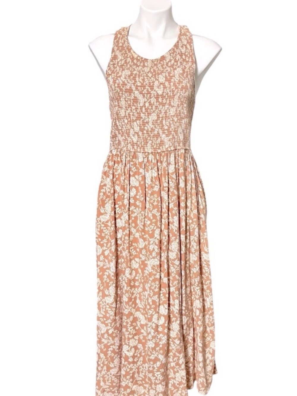 Matilda Jane Beige Floral Sleeveless Midi Dress